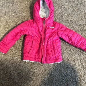 Pink Northface coat reversible